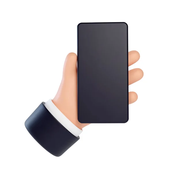 Gesti Alta Qualità Business Hand Mano Tiene Uno Smartphone Con — Vettoriale Stock