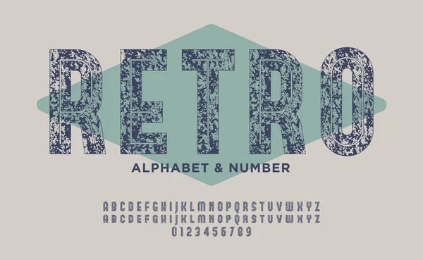 Modernes Grunge Alphabet Grob Komprimierte Schrift Retro Grunge Strukturierte Schrift — Stockvektor