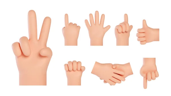 Set Hands Showing Different Gestures High Quality Hands Gestures Friendly — Image vectorielle