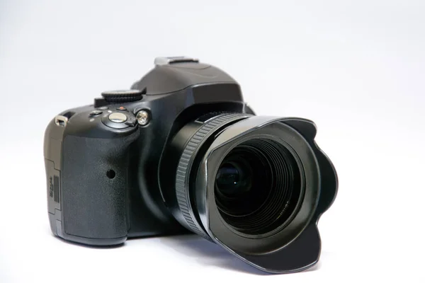 Black Photo Camera White Background Camera — Stock Photo, Image