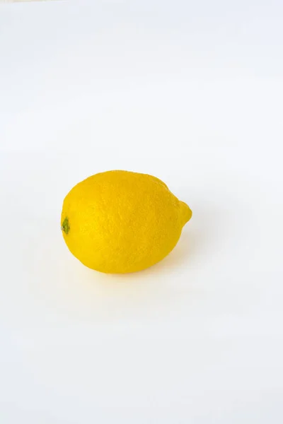 One Lemon Isolated White Background Tropical Fruits Citrus — Photo