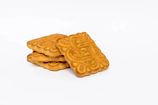 Stack Cookies Isolated White Background Biscuit — ストック写真