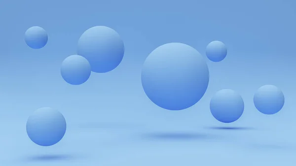 Gruppe Blauer Kugel Isoliert Auf Blauem Hintergrund Kreismuster Rendering — Stockfoto