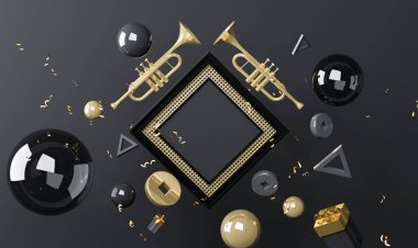 Kara Cuma, balonlu pankart arka planı