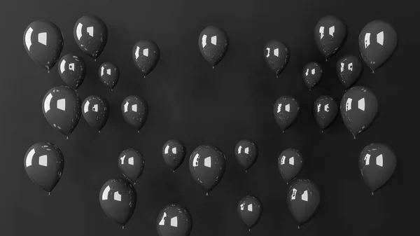 Μαύρη Παρασκευή Πώληση Αφίσας Σκούρο Γυαλιστερό Μπαλόνια Δέσμη Που Απομονώνονται — Φωτογραφία Αρχείου