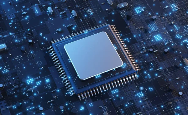 3d illustration Technology Smart motherboard chip creative ma