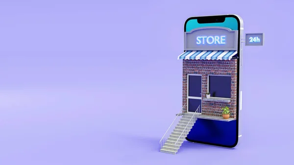 Online Shopping Store Website Mobile Phone Design Smart Business Marketing — Stock Photo, Image