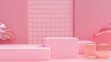 3 boyutlu görüntüleme ürünü, podyum pastel arka plan. Asgari reklam sergisi kemeri, dekoratif unsur, basit geometrik form kopyalama alanı. Çevrimiçi ticaretin kaliteli sanat modelleri