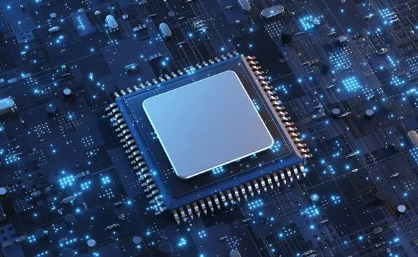 Ilustración Tecnología Inteligente Placa Base Chip Creativo —  Fotos de Stock