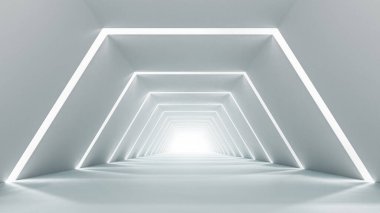 Aydınlatılmış boş koridor iç tasarımı