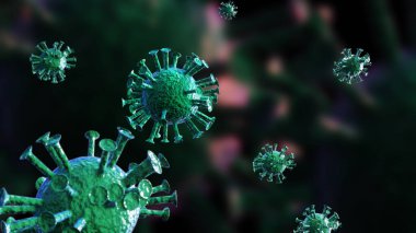 oronavirüs 2019-nCov roman Coronavirus kavramı Asya gribi salgını ve koronavirüs gribi salgını için sorumludur. Mikroskop virüsü yaklaşıyor. 3d oluşturma.