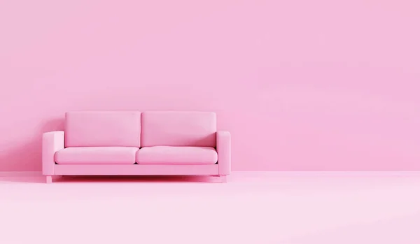 Modern Sofa Pink Living Room Minimal Style Concept Pastel Color — Stock Photo, Image