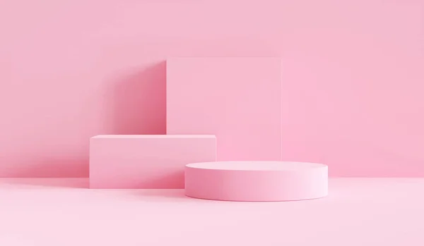 Minimal Abstract Background Rendering Abstract Geometric Shape Group Set Pink — Stock Photo, Image