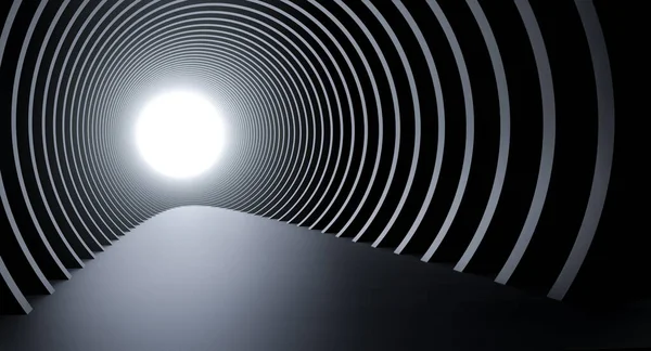 Soyut Mimarlık Geçmişi. Dairesel Binanın 3d İllüstrasyonu. Gelecekçi Teknoloji Tasarımı. Modern Geometrik Duvar Kağıdı Tasarımı.