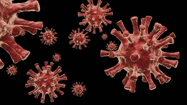 Coronavirus Rendering Illustration Showing Structure Epidemic Virus Isolated Black Background — Fotografia de Stock