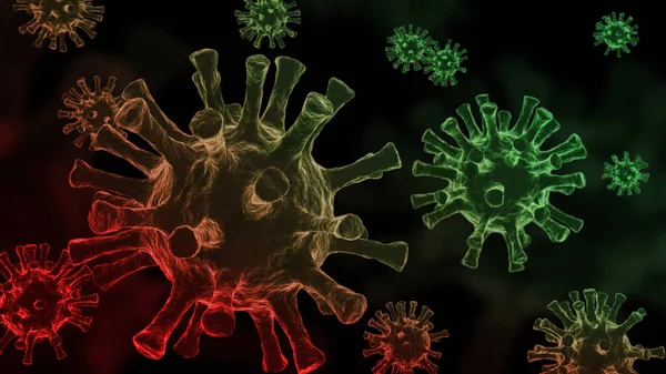 Коронавірус Covid Під Мікроскопом Ілюстрація Рендерингу — стокове фото