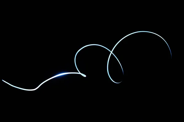 Abstract Glowing Line Isolated Black Background — Stockfoto