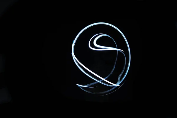 Abstract Glowing Light Geometric Drawing Isolated Black Background — Fotografia de Stock