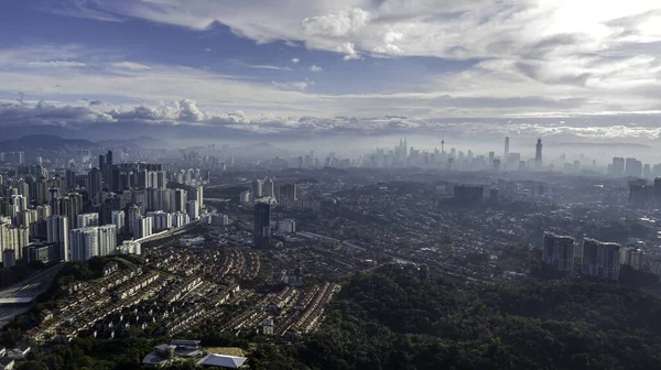 Hermosa Vista Aérea Del Centro Ciudad Kuala Lumpur Malasia Skyline — Foto de Stock