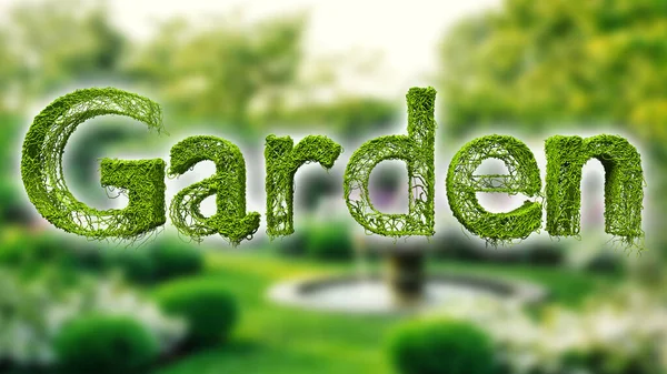 Beautiful Garden Background Letters Rendering — Stok fotoğraf