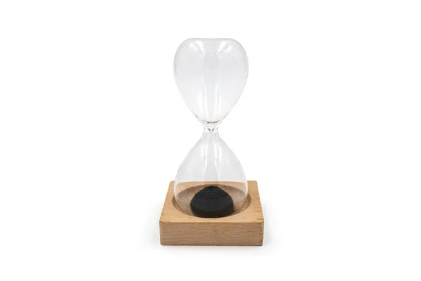 Kreative Magnetische Sanduhr Aus Glas Isoliert Auf Weißem Hintergrund — Stockfoto