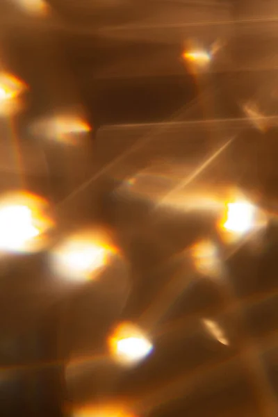 Golden Blur Glitter Lights Abstract Bokeh Black Background — Fotografia de Stock