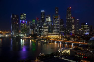22nd May 2009, Singapore - Beautiful night view of Singapore financial district downtown