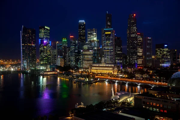 Mayıs 2009 Singapur Singapur Şehir Merkezinin Güzel Gece Manzarası — Stok fotoğraf