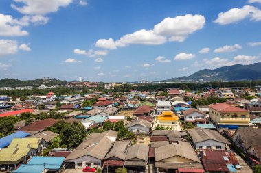 Selangor, 22 Ekim 2017 Malezya: Selangor 'un Kampung Baru Sungai Buloh şehrini gösteren harika bir bakış açısı. Malezya