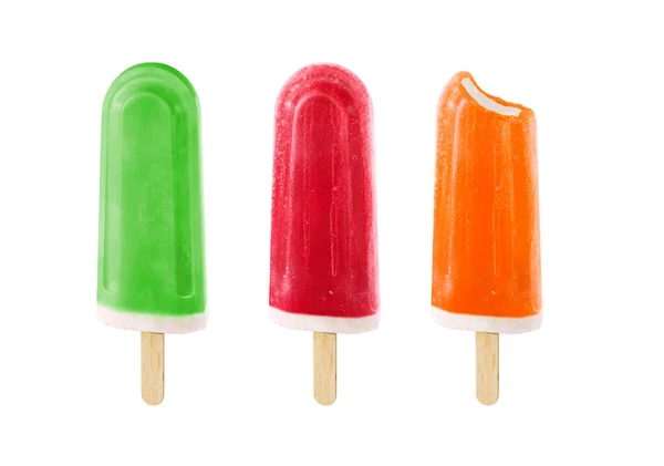 Three Delicious Frozen Ice Cream Pop Fresh Frozen Kiwi Lime — Stock Photo, Image