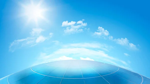 Leerer Globus Boden Mit Sonnenstrahl Und Wunderschönem Blauen Himmel — Stockfoto