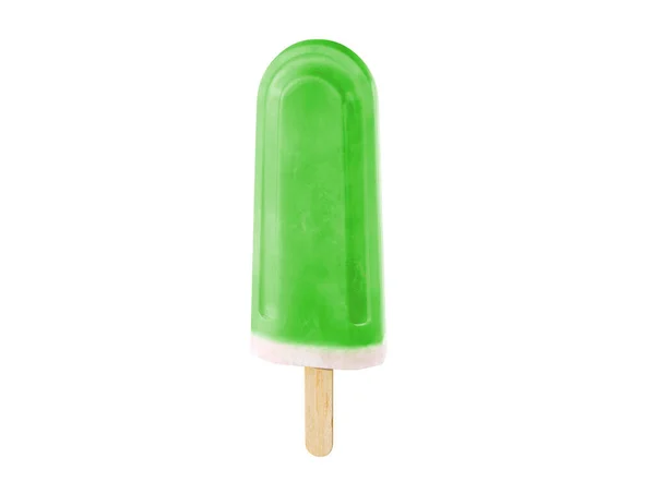 Frisch Gefrorene Kiwi Oder Limette Grünes Eis Stiel Eis Isoliert — Stockfoto