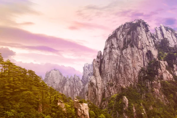 安徽省 中国の黄山風景の美しい夕日の景色 — ストック写真
