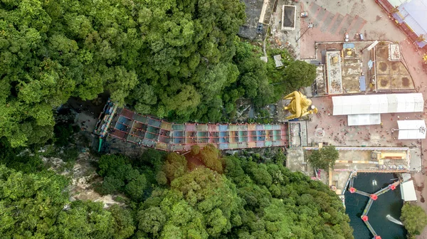 Vue Dessus Vue Aérienne Des Escaliers Des Grottes Batu Malaisie — Photo