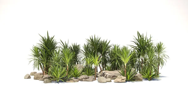 Foliage landscape for photo manipulation isolated on white background. 3d rendering