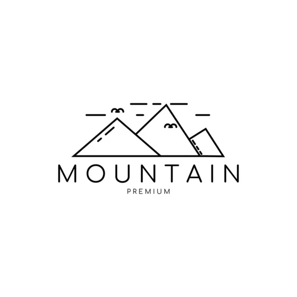 Çizgi sanatı tarzında dağ logosu. Logo tasarımı.