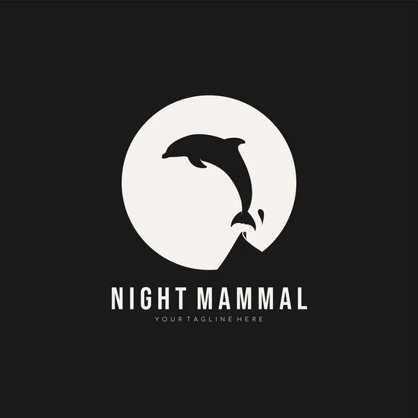 Gece memelilerinin minimalist siluet logo şablonu. Logo tasarımı. Vektör illüstrasyonu.