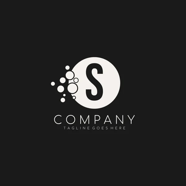 S harfi logo şablonu. Noktalı S harfi logo tasarımı. Vektör illüstrasyonu.