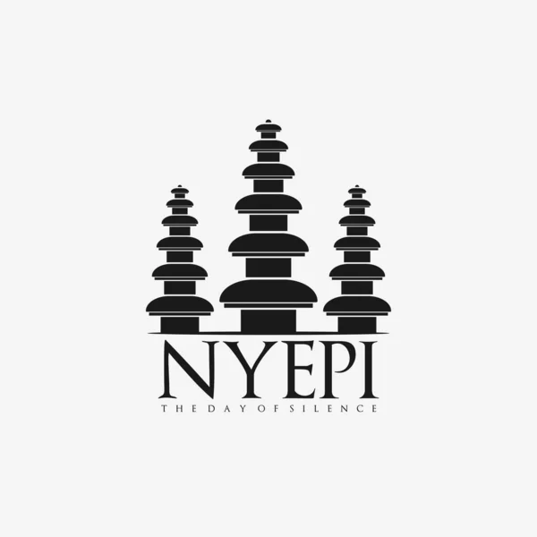 Nyepi siluet şablonu. Vektör illüstrasyonu.