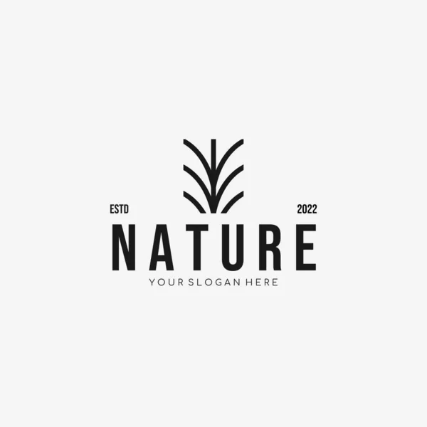 Doğa logosu şablonu minimalist logo tasarımı vektör çizimi