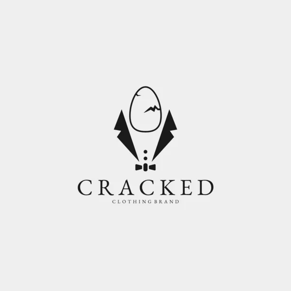 Çatlak logo tasarımı. Takım elbise kullanarak yumurta logosu şablonu. Vektör İllüstrasyonu.