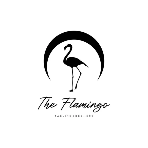 Flamingo logosu tasarımı ilham verici. Flamingo logo şablonu. Vektör İllüstrasyonu