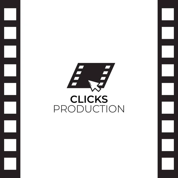 Üretim logosu tasarımı ilhamı. Striptiz film logosu şablonu. Vektör İllüstrasyonu