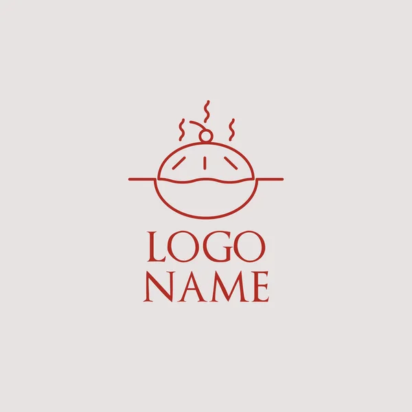 Modern sanat tarzında ateşli turta logosu şablonu. Vektör İllüstrasyonu