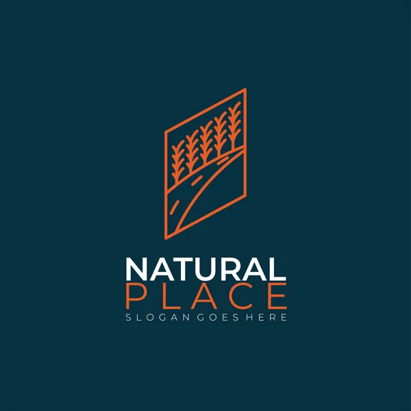 Natural Place Logo Design Inspiration Vector Illustration — Stock Vector