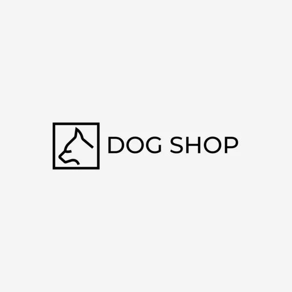 Köpek dükkanı logosu tasarımı ilham verici. Köpek çizgisi sanat logosu şablonu. Vektör İllüstrasyonu