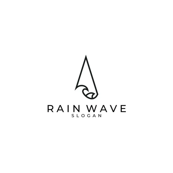 Yağmur dalgası logosu tasarımı ilham verici. Yağmur ve dalga çizgisi sanat logosu desenli minimalist marka logosu. Vektör İllüstrasyonu