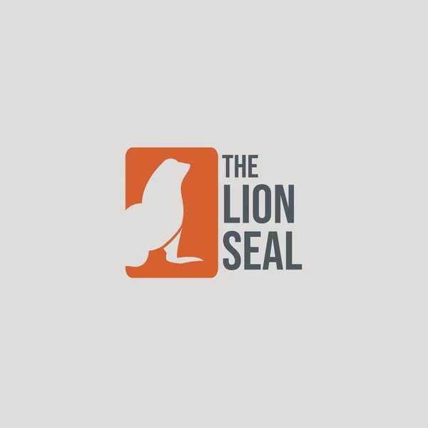 Aslan foku logosu tasarımı ilham verici. Siluet aslan fok logo şablonu. Vektör İllüstrasyonu