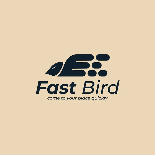 Hızlı kuş logosu tasarımı ilham verici. Minimalist dağıtım hizmeti logo şablonu. Vektör İllüstrasyonu