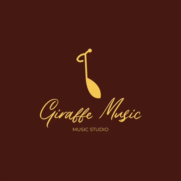 Zürafa müzik logosu tasarımı ilham verici. Minimalist modern müzik notaları logo şablonu. Vektör İllüstrasyonu